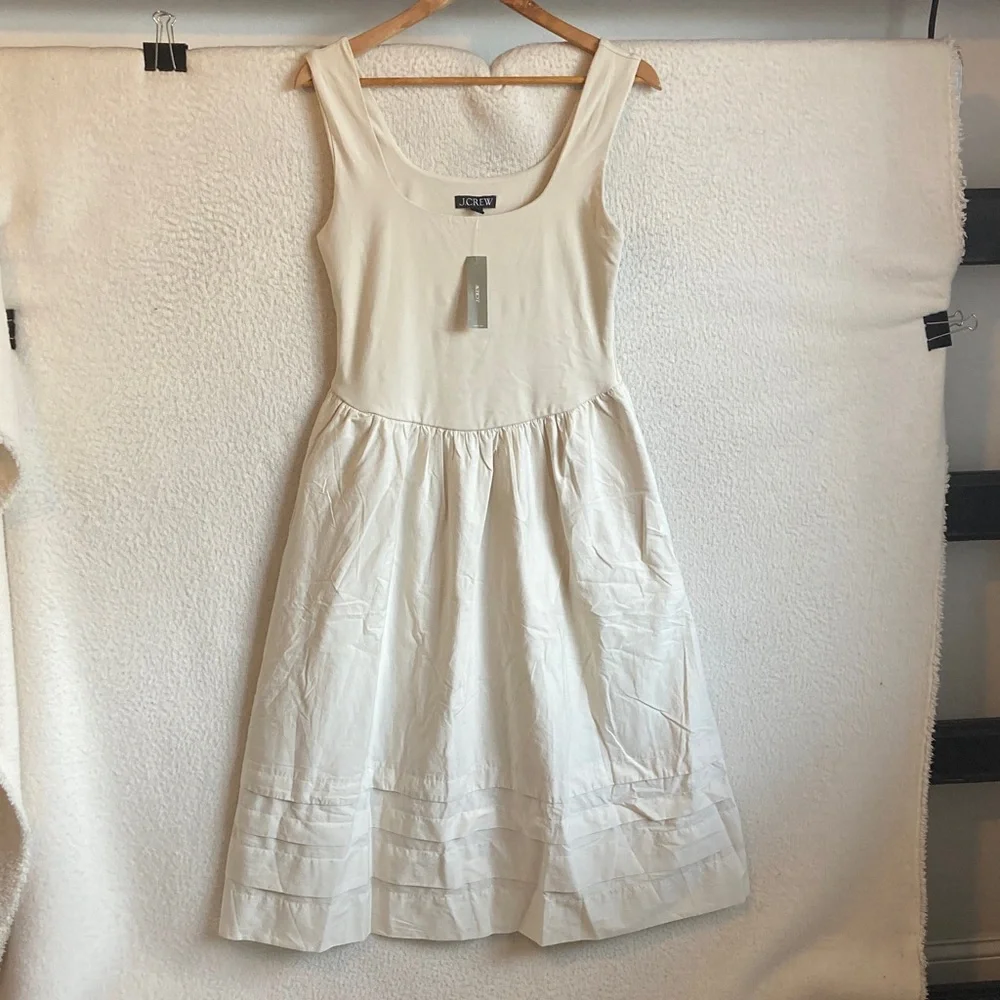 J. Crew Cream Scoop-Neck Midi Dress